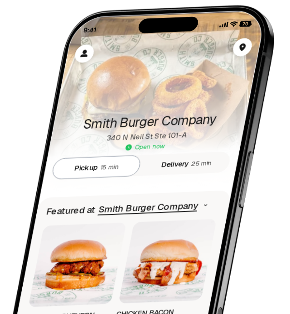 Smith Burger Company app preview